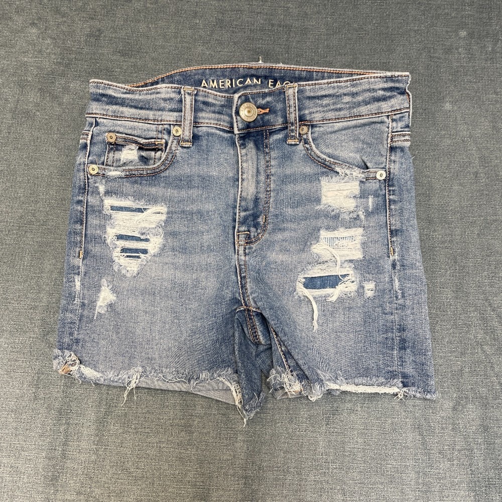 American Eagle Outfitters Cut Off Shorts Womens 26 Blue Denim Distressed Outdoor